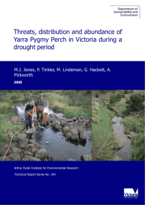 Threats, distribution and abundance of Yarra Pygmy Perch in