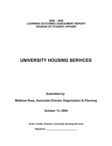 2008 * 2009 learning outcomes assessment report