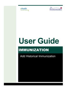 Panorama Add Historical Immunization User Guide