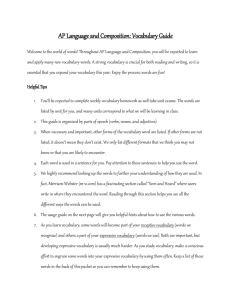 AP Language and Composition Vocabulary Guide
