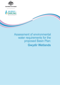 Assessment of environmental water requirements for the proposed