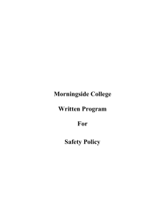 Safety Policy - Morningside College