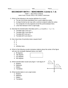 SECONDARY MATH I – BENCHMARK 3 (Units 6, 7, 8)