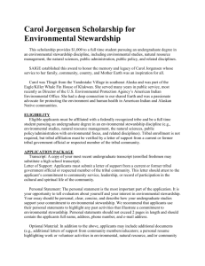 Carol Jorgensen Scholarship for Environmental Stewardship