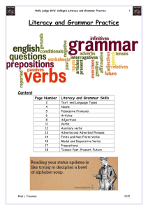 Literacy & Grammar Work Booklet