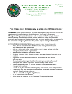 Fire Inspector/ Emergency Management Coordinator