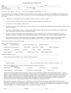 B Complex Pre-Injection Consent Form