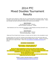 2014 PTC Mixed Doubles Tournament Results We couldn`t have