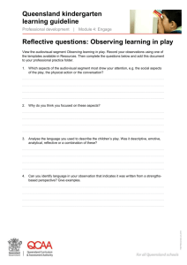 Reflective questions: Observing learning in play