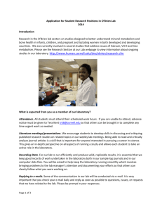 2015 O`Brien Lab Application - Cornell University College of Human