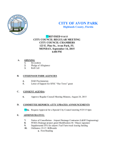 091415 revised agenda - The City of Avon Park