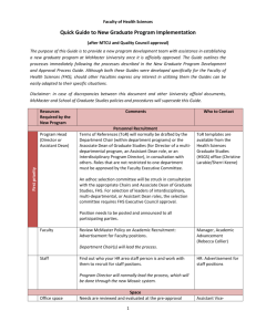 FHS Quick Guide to New Graduate Program Implementation