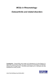 MCQs in Rheumatology: Osteoarthritis and related disorders