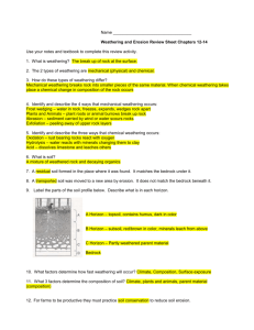 Name Weathering and Erosion Review Sheet Chapters 12
