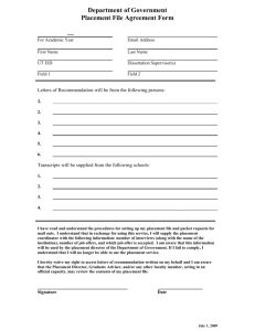 Department of Government Placement File Agreement Form ¾