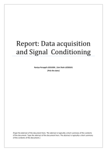 Report: Data acquisition and Signal Conditioning