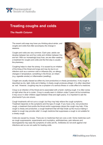 Treating coughs and colds - Pharmaceutical Society of Australia