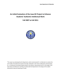 An Initial Evaluation of the Iowa DE Project to Enhance Students