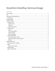 SharePoint Workflow Technical Design