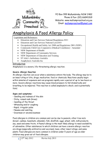 Anaphylaxis & Food Allergy Policy