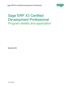 Sage Certified Development Professional Program details and