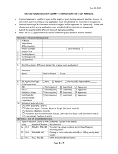 registration document for recombinant dna experiments