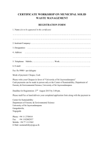 Registration Form - Center for Sustainability
