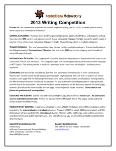 2013 Metroversity Writing Contest Information
