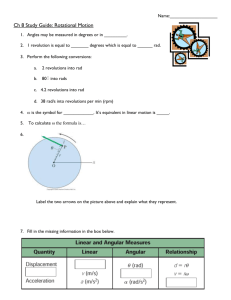 Ch 8 Study Guide: Rotational Motion