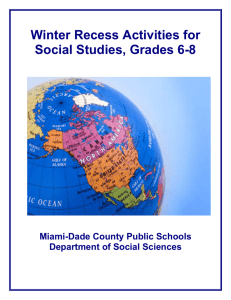 Winter Recess Activities - Department of Social Sciences