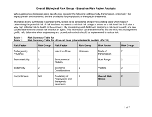 HELA Cell Line RG Risk Assessment