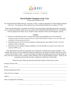 Nomination Form - Adirondack Health Institute