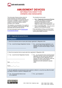 0.6 Amusement devices: Information sheet for owners and managers
