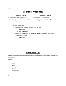 Chemical Properties & Flammability Test