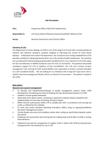 Job Description Post: Programme Officer (QA & GLP Implementer