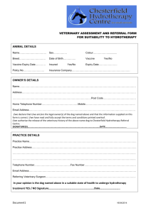 VETERINARY ASSESSMENT AND REFERRAL FORM FOR