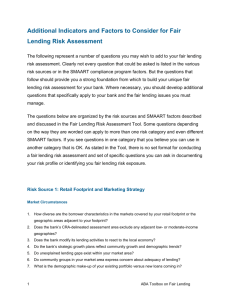 Simplifying the Fair Lending Risk Assessment
