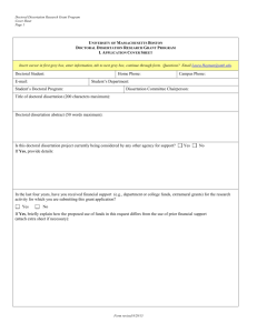 the Doctoral Dissertation Research Grant Application Form