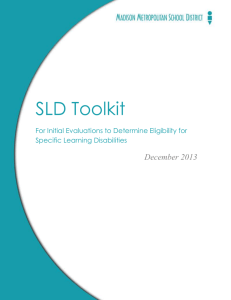 SLD Toolkit - Special Education