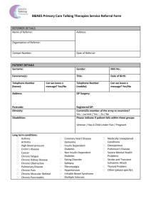 Referral Form - BANES Talking Therapies