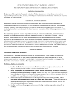 Binghamton University Fraternity & Sorority Relationship Agreement