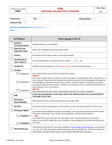 CIRB Informed Consent Checklist - Human Subjects
