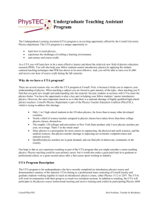 UTA Program Description - PhysTEC @ Cornell
