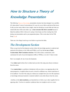 How to Structure a Theory of Knowledge - Richardson-TOK