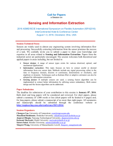 Session on Sensing and Information Extraction