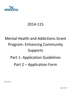 Mental Health and Addictions Community Linkage Grants Program