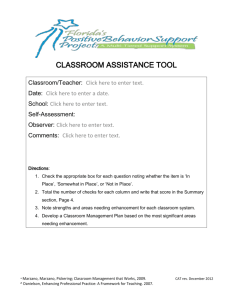 Classroom Assistance Tool - Florida`s Positive Behavior Support