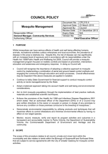 COUNCIL POLICY Mosquito Management