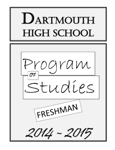 Dartmouth High School Freshman Program of Studies, January 16