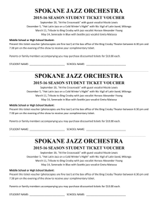 spokane jazz orchestra 2015-16 season student ticket voucher